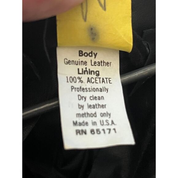 VTG 90s Petite Sophisticate Black Leather A Line Moto Biker Skirt Back Zip 5/6 - Picture 5 of 7